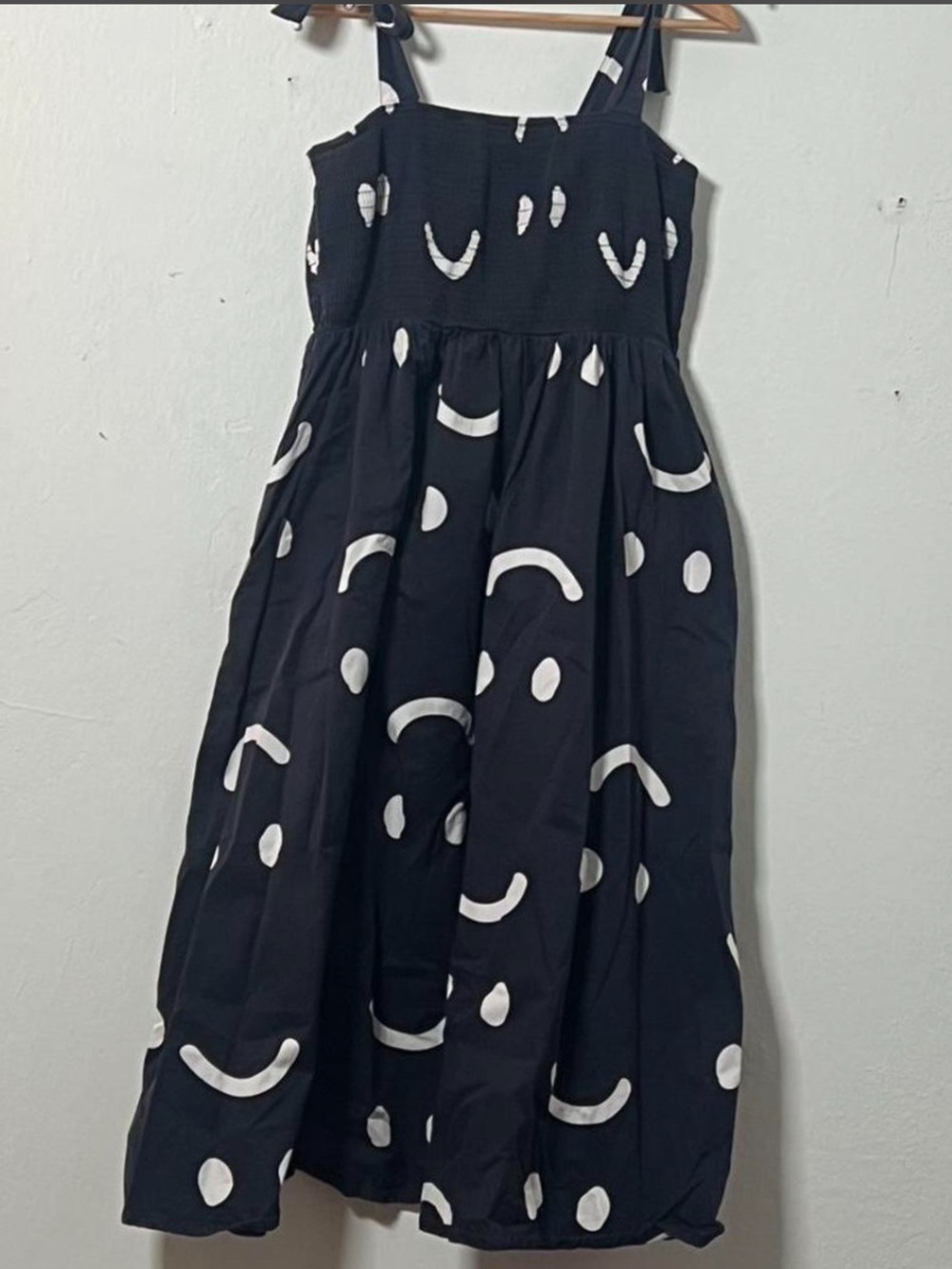 Lazy Oaf Happy Sad Shirred Bodice Midi Dress - UK 12/ US 8 - Picture 3 of 6